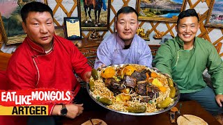 Mighty Mongolian HORHOG TSUIVAN for Mighty Wrestlers Mukbang Nomads  Eat Like Mongols [upl. by Vasquez]