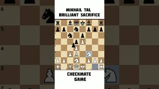 Mikhail Tal Greatest Chess Miniature brilliant Sacrifice checkmate Tal vs Salnikov 1970 [upl. by Gitt]