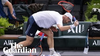 Andy Murray smashes racket after agonising defeat to Alex de Minaur [upl. by Renelle]