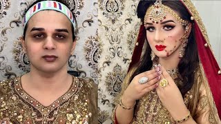 Famous transgender makeup transformation  Shyraa Roy bridal makeup with Kryolan base [upl. by Ecadnak294]