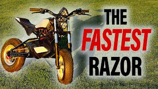 The worlds FASTEST Razor  80mph Electric Mini Motorcycle [upl. by Jerroll]