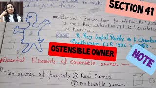 Section 41 of Transfer of Property Act Transfer by ostensible OwnerTransferofpropertyact TPA [upl. by Kennie]