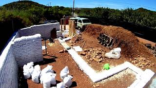 6 months in 6 minutes full house build earth bag house in southern Portugal [upl. by Inge]