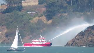 Fireboat in Action on Yerba Buena Island in San Francisco [upl. by Aerdnua]