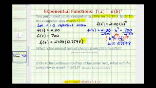 Exponential Function Application yabx  Declining Computer Value [upl. by Crosley]