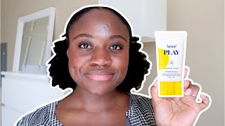 SUPERGOOP PLAY EVERYDAY LOTION SPF 50  SUNSCREEN REVIEW ON OILY ACNE PRONE SKIN [upl. by Noskcire83]