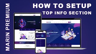 Marin Premium WordPress Theme How To Setup Top Info Section [upl. by Ennaitsirhc344]