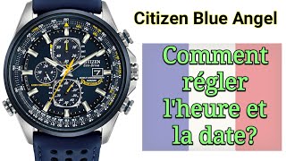 Citizen Radio Controlled Pilotée Eco Drive  Réglage lheure et la Date [upl. by Litnahc537]