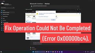 Fix Operation Could Not Be Completed Error 0x00000bc4 No Printers Were Found Error [upl. by Sweeney]