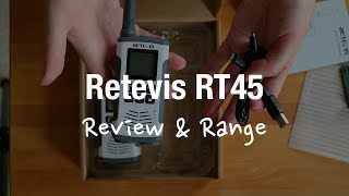 Retevis RT45 Walkie Talkie Review and Range Test [upl. by Ailaroc]