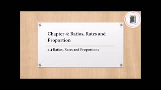 Mathematics  Form 1  Chapter 4  44 Ratios Rates and Proportions [upl. by Semadar]