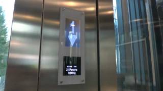 KONE MonoSpace MRL Traction Scenic elevator  KONE Test Center Tytyri Finland [upl. by Funch]