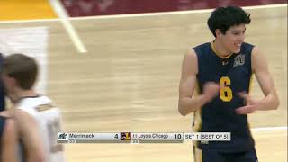 Merrimack vs 11 Loyola Chicago  NCAA Men Volleyball 01192024 [upl. by Jerald]