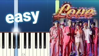 BTS 방탄소년단 Boy With Luv feat Halsey 100 EASY PIANO TUTORIAL [upl. by Ziegler]