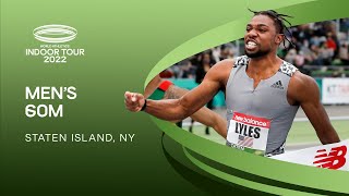 Noah Lyles claims first 60m pro win with 656 PB  World Indoor Tour Gold Staten Island 2022 [upl. by Harrad]