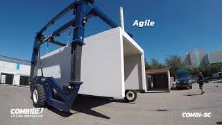 Combilift  COMBiSC  Straddle Carrier lifts Prefabricated Garage [upl. by Kletter]