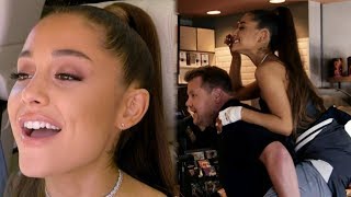 Ariana Grande CRUSHES Carpool Karaoke amp Gets CARRIED Into Starbucks [upl. by Eeslehc]