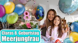 Claras 8 Geburtstag 🎂 Meerjungfrau Torte backen amp Dekoration Kindergeburtstag VLOG  Mamiseelen [upl. by Tamqrah]