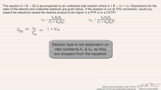 Selectivity PFR vs CSTR Review [upl. by Middlesworth]