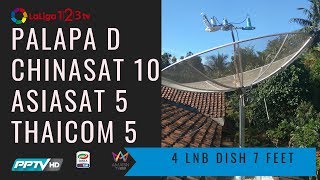 Cara Pasang 4 Lnb Palapa D Chinasat 10 Thaicom 5 dan Asiasat 5 di dish 7 Feet [upl. by Aizitel]