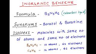 Inorganic benzene  Borazol  Borazine  B3N3H6 [upl. by Dlanar]