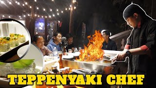 Teppanyaki Chef  TRYING JAPANESE FOOD FOR FIRST TIME  LIVE FOOD SHOW [upl. by Lyford]