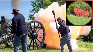 Direct Hit  Civil War 10 Pound Parrott Cannon VS Metal Wagon [upl. by Aileek965]