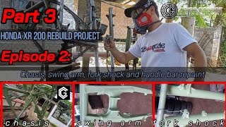 How to paint XR 200 frame  XR 200 REBUILD PROJECT  Part 3 Painting  Ep 2 [upl. by Arikahs]