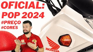 OFICIAL HONDA POP 2024 veja preço e cores da moto mais barata da marca japonesa no Brasil [upl. by Cocks419]