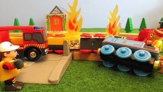 Thomas and Friends The Train Crash Fire Engine Brio Trains for Kids Wooden Railway Toy Tank Engine [upl. by Oigres]