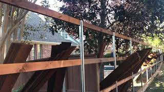 Step And Level Fence Installation  How To Build A Fence On A Slope  DFW Fence Contractor [upl. by Piper]