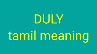 DULY tamil meaningsasikumar [upl. by Frey]