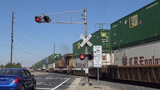 UP 8811 ZG2LT Intermodal With Mid DPU South Power Inn Rd Railroad Crossing Sacramento CA [upl. by Close]