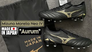 Mizuno Morelia Neo IV Beta Japan Aurum  Sergio Ramos Boot unboxing  on Feet [upl. by Nivlam]