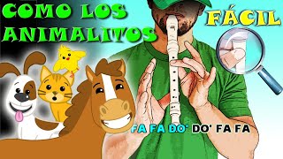 Como Los Animalitos  Plim Plim  Flauta Fácil  Tutorial  Cover  Karaoke [upl. by Anselmi160]