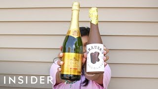 Chocolate Shop Makes 3D Chocolate Champagne Bottle [upl. by Wolf478]