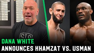 Dana White announces Kamaru Usman vs Khamzat Chimaev for UFC 294 [upl. by Idonna]