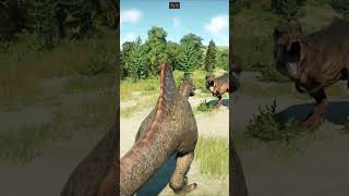 🦖TRex REXY vs SPINOSAURUS in Jurassic World Evolution 2 jurassicworld dinosaurs jurassicpark [upl. by Ila708]