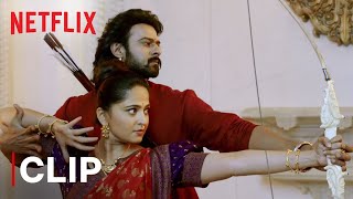 Baahubali and Devasena Arrow Fight Scene  Baahubali 2 The Conclusion  Netflix India [upl. by Nylear945]