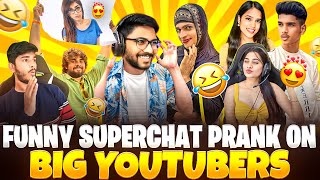 FUNNY 😂SUPERCHAT 💸 PRANK ON ❤ BIG YOUTUBERS 👑  TELUGU  msu superchat [upl. by Yennej]