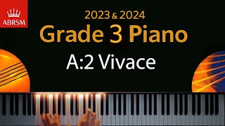 ABRSM 2023 amp 2024  Grade 3 Piano exam  A2 Vivace  Muzio Clementi [upl. by Adnamahs]