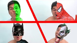 All Superheroes Transformation Spiderman Vs Hulk Vs Superman Vs Ironman [upl. by Eetnom106]