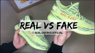 ADIDAS YEEZY 350 BOOST V2 FROZEN YELLOW YEBRA COMPARISON REAL VS FAKE [upl. by Neelak864]