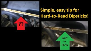 Dipstick hard to read Easy tip for hardtoread dipsticks Toyota 2GRFE dipstick shown [upl. by Esilenna]