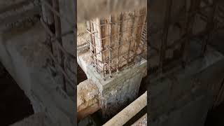 Retrofitting columnjacketingcolumnconstruction strengtheningshortsvideo [upl. by Heyes]