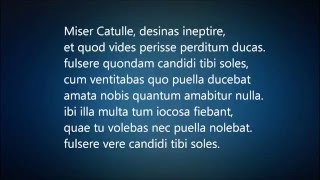 Catulli Carmen VIII Catullus 8 Miser catulle desinas ineptire [upl. by Buckingham]