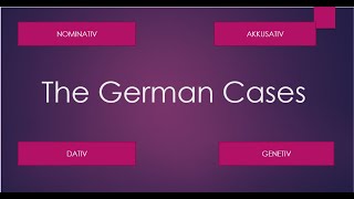 The German Cases  Fully Explained  NominativAkkusativDativGenetivWith Examples German Basics [upl. by Alicul]