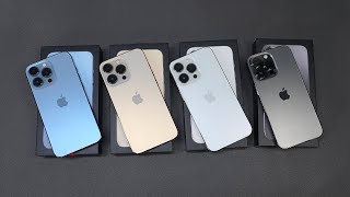 iPhone 13 Pro ALL Colors Sierra Blue Gold Graphite amp Silver Unboxing [upl. by Kovacs]