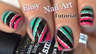 Nail Art  Facile et Coloré  Easy Nails Tutorial  Melyne nailart [upl. by Selwin]