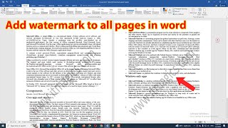 How to put watermark on all pages in word [upl. by Ecnarwal]